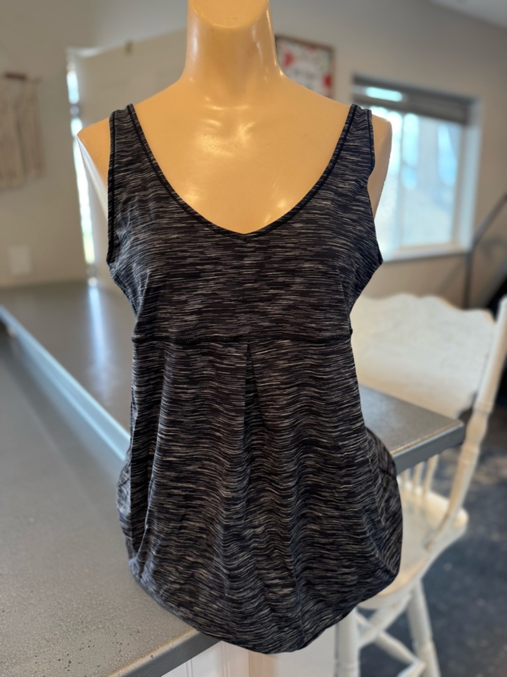 Lucy Black Space-Dye Athletic Tank Top